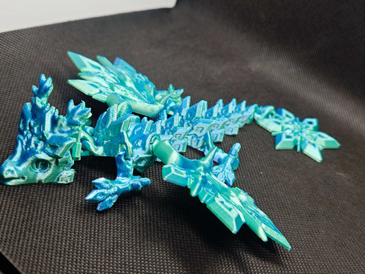 Flexi-"Mini" EisDrache – beweglicher Eisdrache mit Kristalldesign